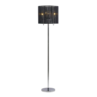 Modern Chrome Floor Lamp With Black Shade