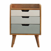Modern Style Green Gradient Hand Painted 3 Cut Out Drawers Bedside Cabinet 63x45cm