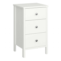 Tromso 3 Drawer Bedside Off White