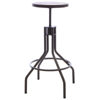 Industrial Chic Fitzroy Round Height Adjustable Kitchen Bar Stool 53cm Diameter