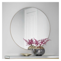 Modern Style Champagne Finish Round And Large Wall Mirror 100cm Diameter