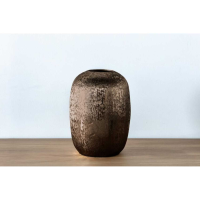 Modern Antique Textured Copper Metal Aluminium Ellipse Ball Outdoor Flower Vase