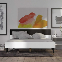 Retro Modern Euro King Size 5ft3in Bed in White and Black Matt 160 x 200