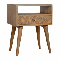 Modern Style Bedside Table Chest With 1 Assorted Patterned Drawer Front 58x45cm