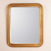 Louis Philippe Gold Etched Gilt Leaf Overmantel Bevelled Mirror