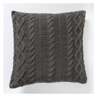 Modern Style Square Grey Finish Cable Knit Front Cushion Soft Furnishings 45cm