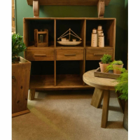 Reclaimed Pine Cube 6 Hole Open Living Display Bookshelf Shelving Unit 111x120cm