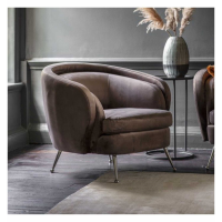 Tub Chair Dark Taupe Velvet