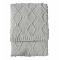 Knit Cable Throw Melange Grey
