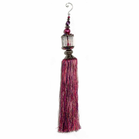 Fuchsia Purple Pink Acrylic Beads With Tassel