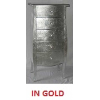 The Alchemist New Gold Gilt Leaf Chest Of 5 Drawers