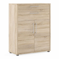 Prima Bookcase 2 Shelves With 2 Drawers and 2 Doors in Oak