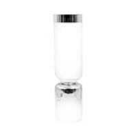 Value 44cm Clear And Silver Glass Podium Vase