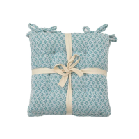 Green Recy Cotton Geo Seatpad Blue 2pk