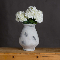 Greek Style Large Ceramic Distressed Stone Effect Antique White Flower Vase