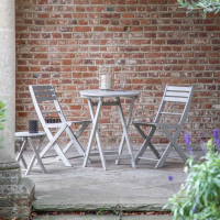 Whitewashed Painted Folding Chair Wooden Garden Outdoor Furniture