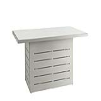 Light Grey Aluminium Framed Outdoor Garden Bar Table Plain Glass Top