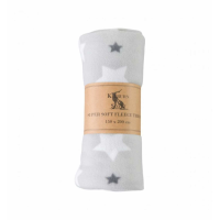 Fleece Throw Grey White