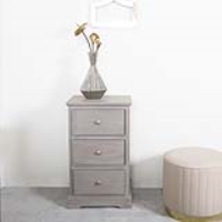 Taupe 3 Drawer Bedside Cabinet
