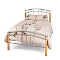 Tetras Silver With Beech Posts 135 Cm Silver Bed Beech Posts