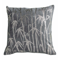 Palm Metallic Cushion Grey
