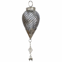 The Noel Collection Smoked Midnight Swirl Jewel Drop Bauble