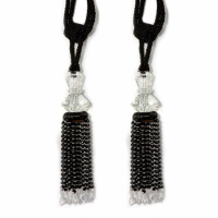 Black Tassel With Crystal (pair)