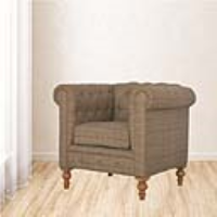 Nordic Style Chesterfield Grey Multi Tweed Fabric Single Seater Arm Chair 76 x 90cm
