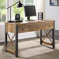 Urban Elegance Industrial Reclaimed Wood 3 Drawer Home Office Desk Dressing Table 76x135x61cm
