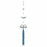 Water Blue Three Butterfly Chain With Tassels