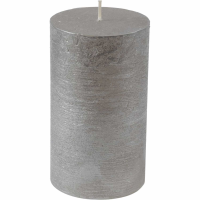 Libra Metallic Silver Pillar Candle 7x19cm