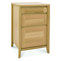 Medium Oak Home Office 3 Drawer Filing Cabinet Scallop Handles 79 x 51cm