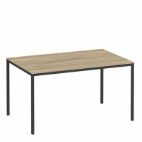 Modern Family Medium Dining Table 140cm Oak Table Top With Black Painted Legs 4 Seat