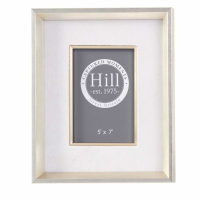 Antiqued Pewter Deep Framed White Velvet 5X7 Photo Frame