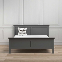 Matt Grey Painted Bedroom Large Double Modern Bed Frame (140 x 190)
