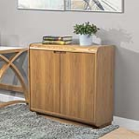 Universal Modern Office Filing Cabinet with Curved Edges in Natural Oak 80x80cm