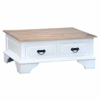 White Painted 2 Drawer Coffee Table