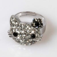 Kitty Flower Ring Black Diamond