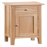 Natural Grain Lime Washed Oak Finish Bed Room 1 Drawer 1 Door Small Cupboard 75x45cm