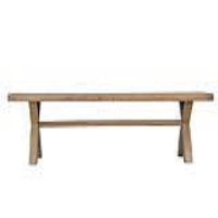 Modern Smoked Oak Lacquered Finish Living Room Bench With Cross Legs 46 x 200cm
