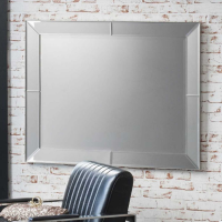 Modern Large Glass Rectangular Bevelled Wall Hanging Mirror 100x80cm