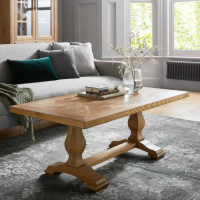 Belgrave Rustic Style Oak Wood Rectangular Living Room Coffee Table 46 x 119cm