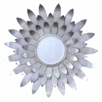 Silver Sunburst Metal Mirror