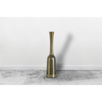 Ruban Antique Sand Cast Aluminium Large Cylindrical Vase in Gold 20cm Diameter