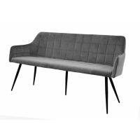 Modern WidVienna Modern 160cm Wide Dining Bench Quilted Design Grey Velvet Upholstered
