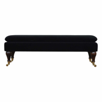 Black Velvet Storage Bench With Castor Legs