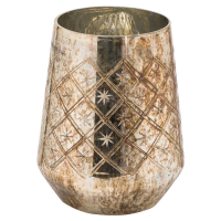 The Noel Collection Burnished Medium Etched Candle Holder