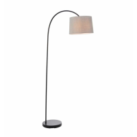 Modern Style Neutral Cotton Shade With Black Metal Base Floor Lamp 163.5 x 35cm