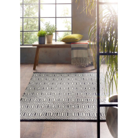 Origins Flatweave Geo Black And White 80x150