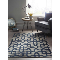 Origins Avanti Rug Grey Blue Geometric Pattern Rug 80x150cm